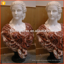 Western white lady modern style hand carved stone bust statue for home decoration